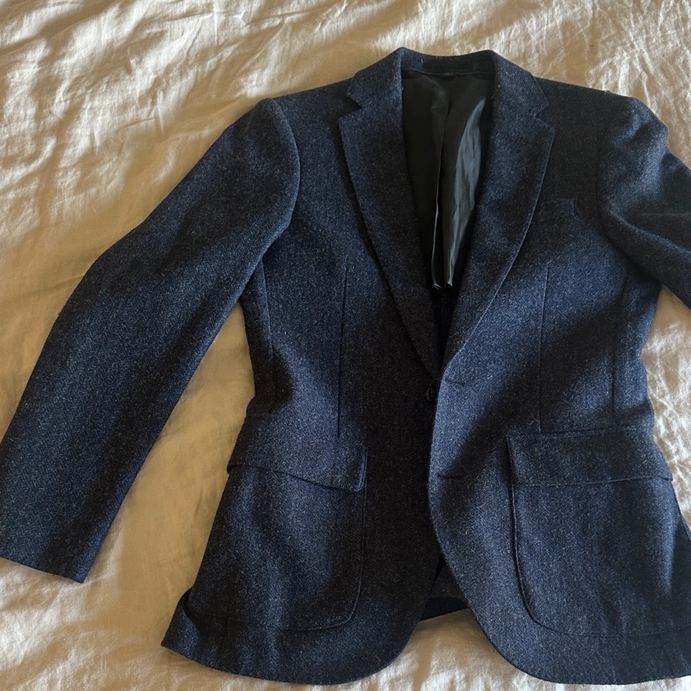 J. Crew Blue Tweed Wool Ludlow Jacket